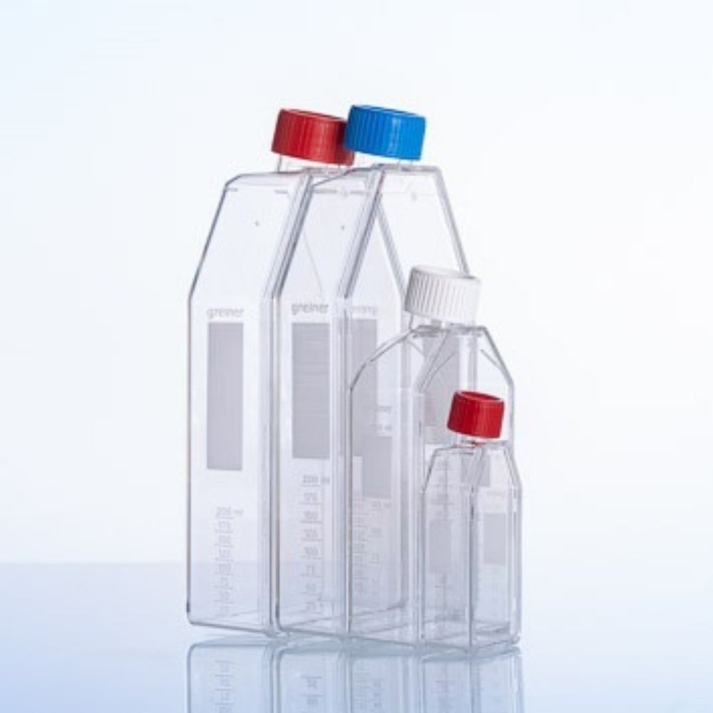 LASEC | Greiner Bio-One CELLSTAR® Cell Culture Flasks with Filter Screw Cap, 250ml, 75cm²
