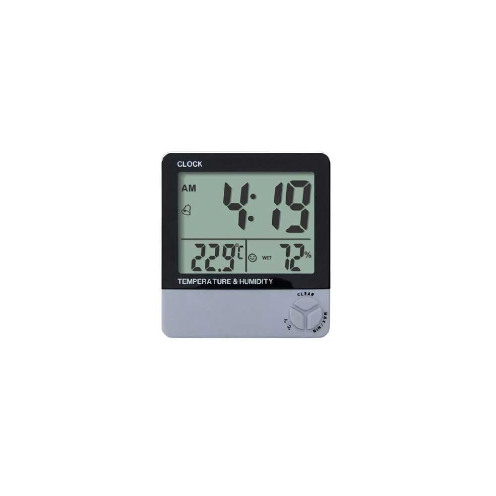 Compact Handheld Hygrometer, Triple Display: RH Temp Timer, Probe 6' cable,  PC Interface - Thermco Products