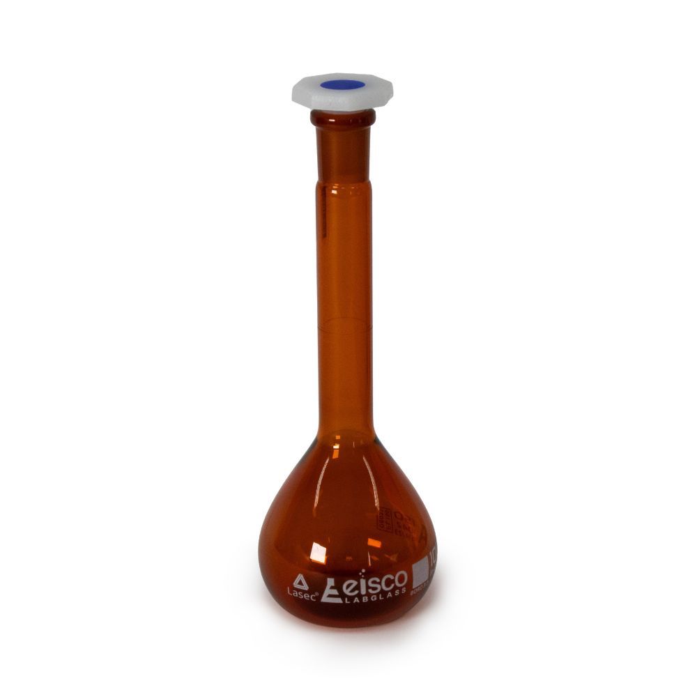 Volumetric Flask, Amber, Class-A with PE Stopper, 1000ml
