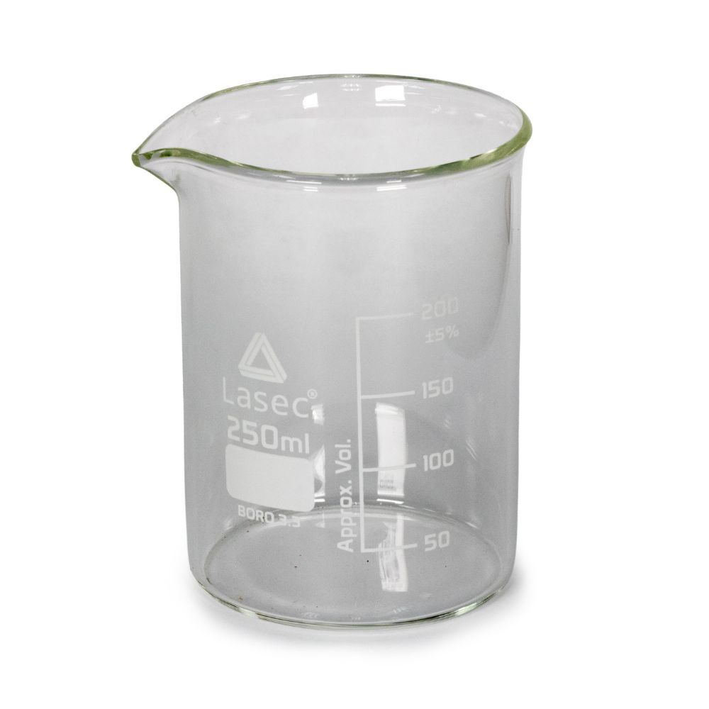 100ml Low Form Glass Beakers, Borosilicate 3.3, 25ml Graduations, Pack of 10