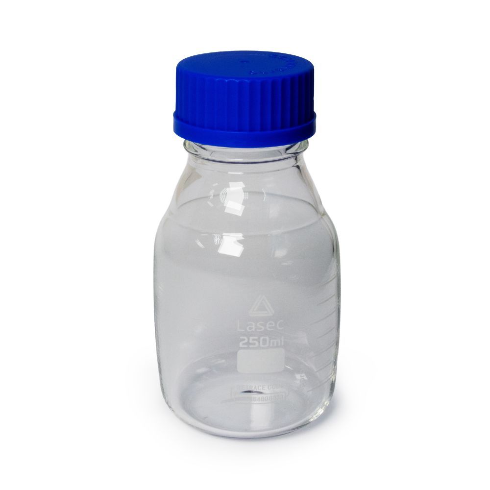 500ml Reagent Bottle, Borosilicate Glass with Blue Screw Cap, Pack of 10