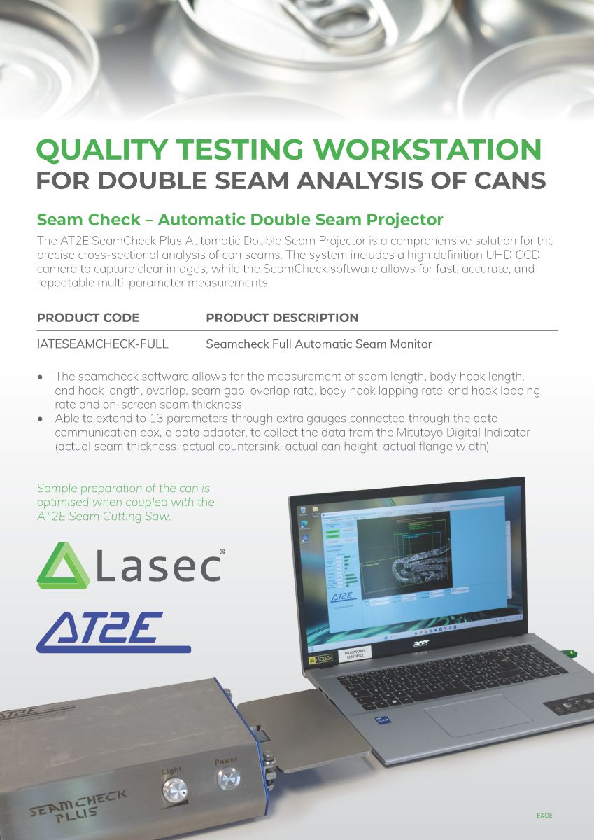 QUALITY TESTING WORKSTATION FOR DOUBLE SEAM ANALYSIS OF CANS