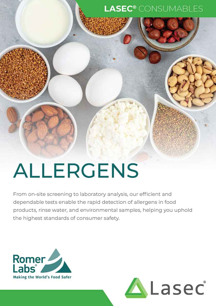 Lasec Allergen Detection Catalogue featuring AgraStrip and AgraQuant allergen testing kits