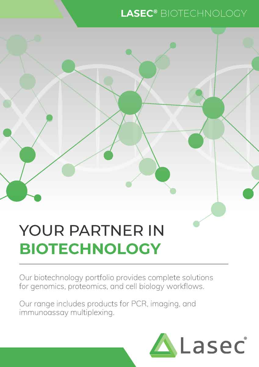 Lasec Biotechnology Catalogue featuring products for genomics, proteomics, cell biology and lab automation