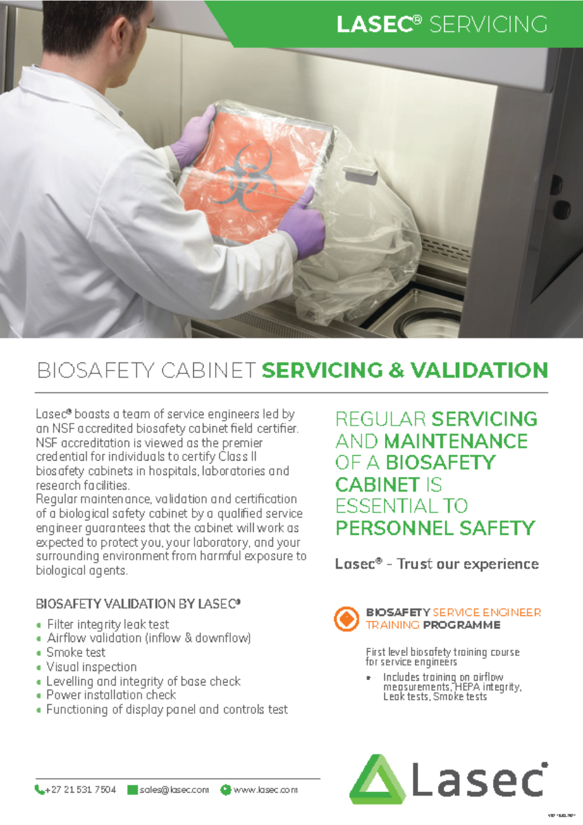 Biosafety Cabinet Servicing from Lasec