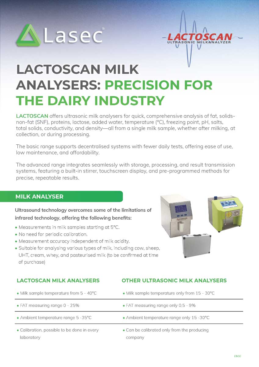 Lactoscan ultrasonic milk analyser and somatic cell counter for dairy industry milk quality testing