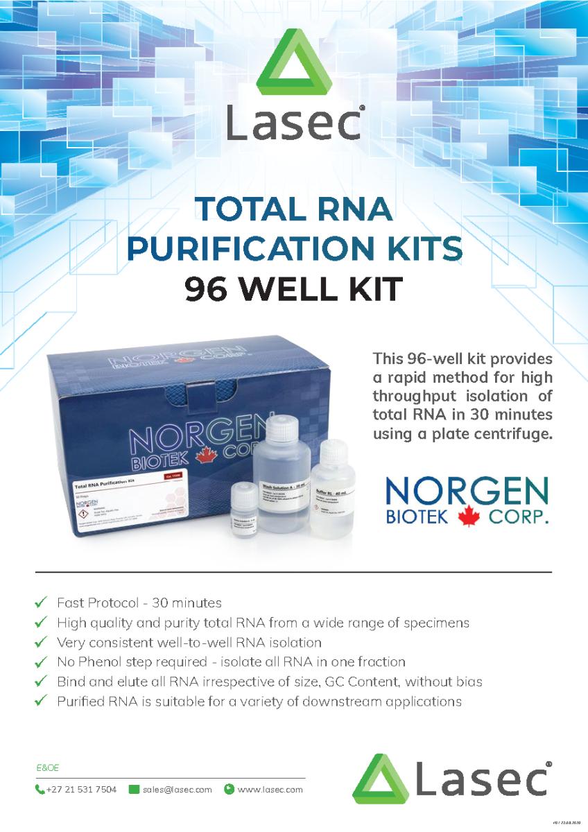 Norgen Total RNA Purification Kits from Lasec