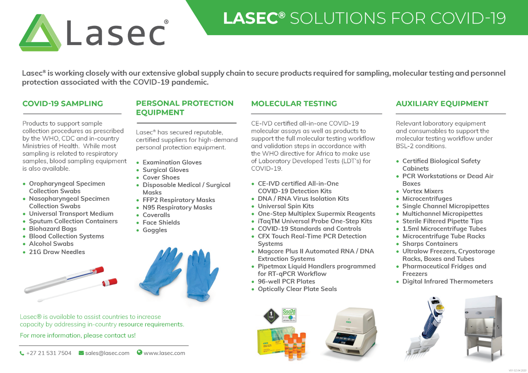 Solutions for COVID-19 from Lasec