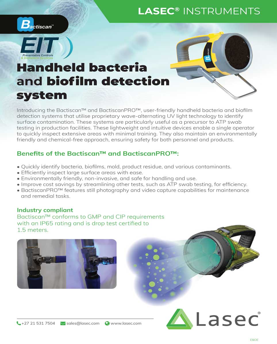 Bactiscan handheld bacteria and biofilm detection system from Lasec