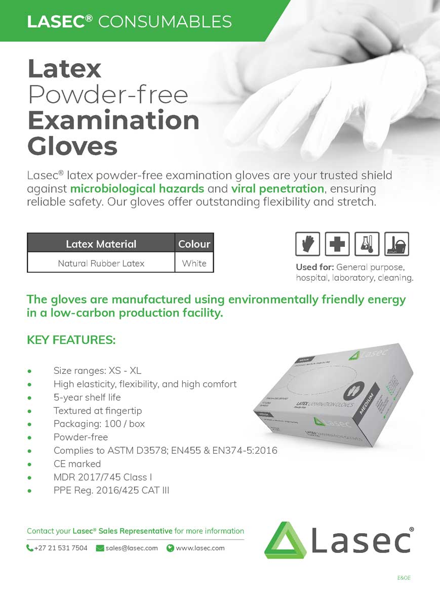 Latex and Nitrile Powder-free Examination Gloves from Lasec